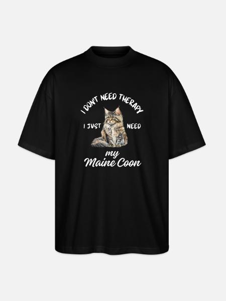 Maine Coon Therapy - Stanley/Stella Oversized Unisex Organic T-shirt Blaster 2.0 - black