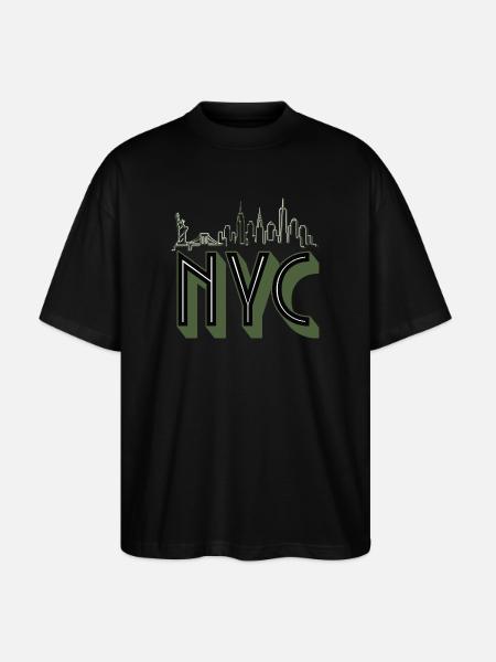 NYC Skyline Silhouette - Stanley/Stella Oversized Unisex Organic T-shirt Blaster 2.0 - black