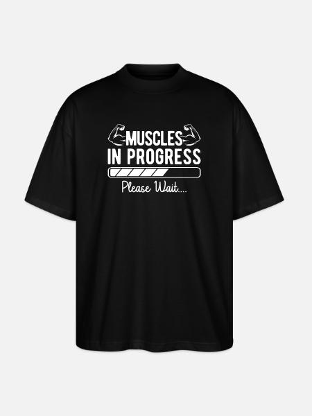 Powerlifting Bodybuilder Muscles In Progress Gym - Stanley/Stella Oversized Unisex Organic T-shirt Blaster 2.0 - black
