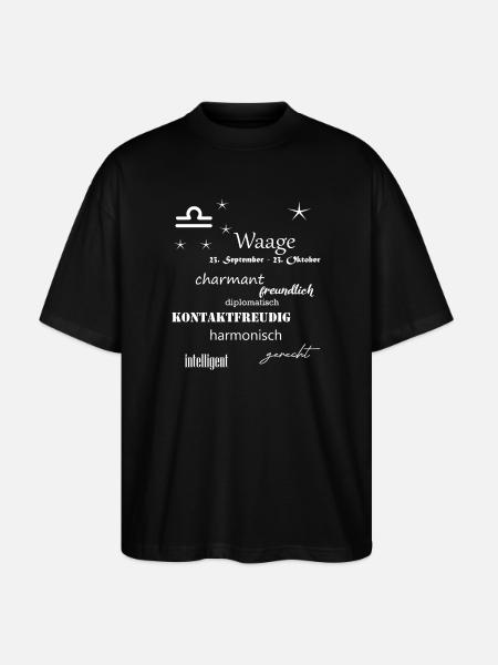 Waage_Sternzeichen - Stanley/Stella Oversized Unisex Bio T-Shirt Blaster 2.0 - Schwarz