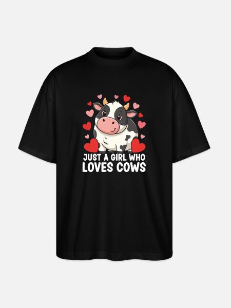 Kuhliebe Mädchen & Kühe - Stanley/Stella Oversized Unisex Bio T-Shirt Blaster 2.0 - Schwarz