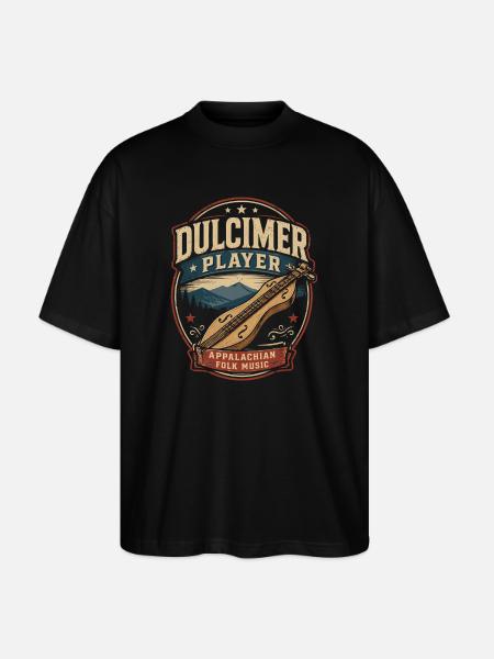  Hackbrett Dulcimer-Musiker Zupfinstrument - Stanley/Stella Oversized Unisex Bio T-Shirt Blaster 2.0 - Schwarz