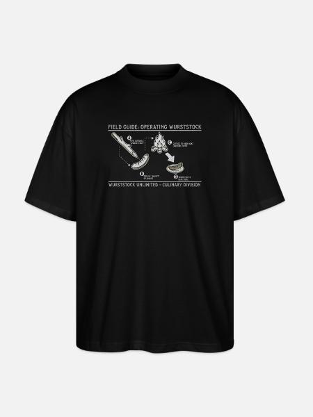 Sausage stick Field Guide Grill Art - Stanley/Stella Oversized Unisex Organic T-shirt Blaster 2.0 - black