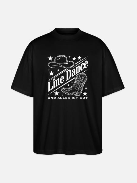 Line Dance Western Boots Design - Stanley/Stella Oversized Unisex Bio T-Shirt Blaster 2.0 - Schwarz