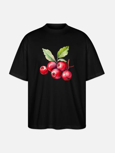 Cranberry Costume Carnival Red Cranberries - Stanley/Stella Oversized Unisex Organic T-shirt Blaster 2.0 - black