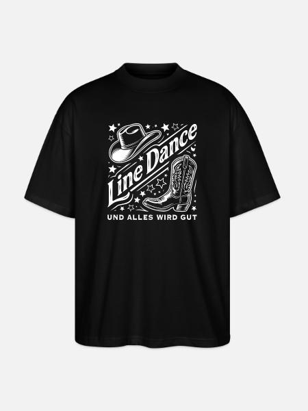 Line Dance Western Hut Stiefel Sterne - Stanley/Stella Oversized Unisex Bio T-Shirt Blaster 2.0 - Schwarz