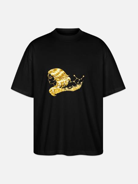 Sterzeichen_Jungdrau - Stanley/Stella Oversized Unisex Organic T-shirt Blaster 2.0 - black