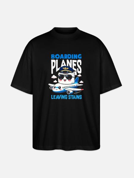 Boarding planes funny - Stanley/Stella Oversized Unisex Organic T-shirt Blaster 2.0 - black