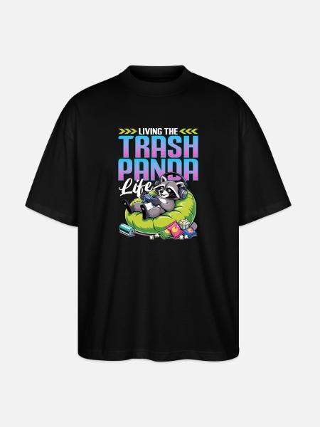Gamer Gaming Cat Video Game - Stanley/Stella Oversized Unisex Organic T-shirt Blaster 2.0 - black