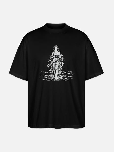 Venus Goddess with Skull at sea - Stanley/Stella Oversized Unisex Organic T-shirt Blaster 2.0 - black