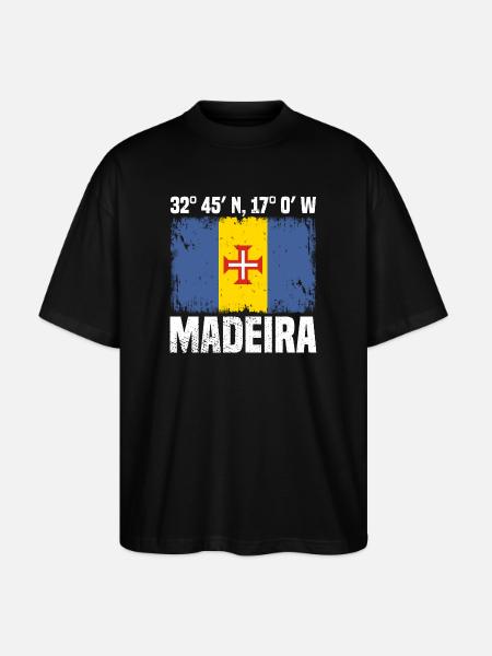 Madeira Coordinates - Stanley/Stella Oversized Unisex Organic T-shirt Blaster 2.0 - black