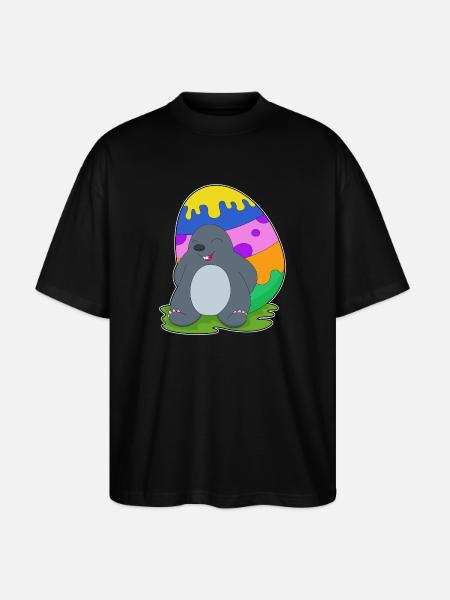 Œuf de Pâques de Taupe - T-shirt bio Blaster 2.0 coupe oversize Stanley/Stella Unisexe - noir