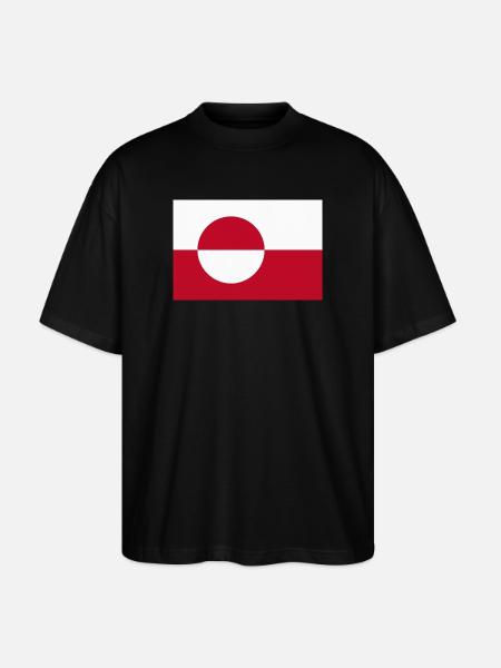 Greenland Flag - Greenlandic Flag - Stanley/Stella Oversized Unisex Organic T-shirt Blaster 2.0 - black