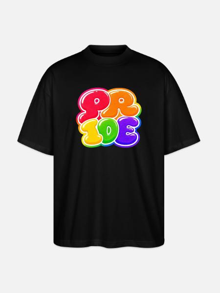 Pride Bubble Rainbow CSD Shirt Sticker - Stanley/Stella Oversized Unisex Organic T-shirt Blaster 2.0 - black