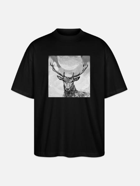 Deer - Stanley/Stella Oversized Unisex Organic T-shirt Blaster 2.0 - black