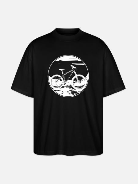 Mountain Biking Drawing - Stanley/Stella Oversized Unisex Organic T-shirt Blaster 2.0 - black