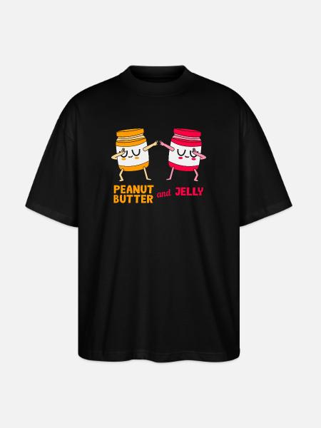 Peanut butter - Stanley/Stella Oversized Unisex Organic T-shirt Blaster 2.0 - black