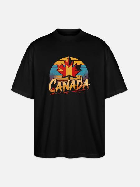 Canada Pride Rainbow Maple - Stanley/Stella Oversized Unisex Bio T-Shirt Blaster 2.0 - Schwarz