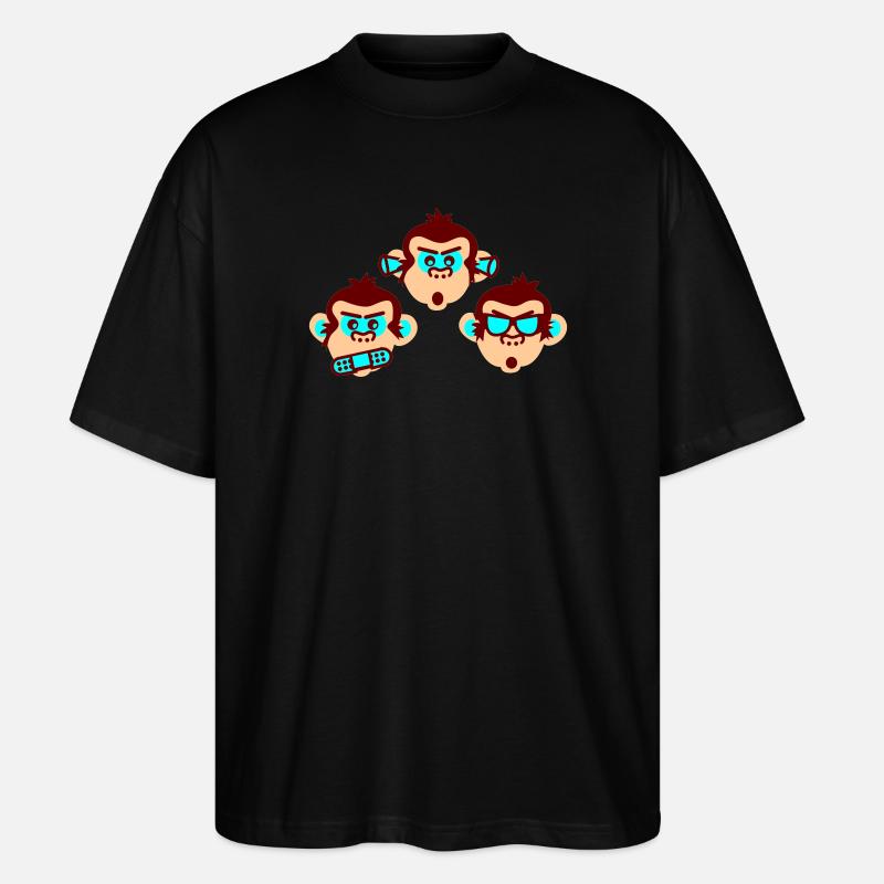 three wise monkeys - T-shirt bio Blaster 2.0 coupe oversize Stanley/Stella Unisexe - noir
