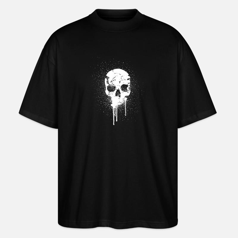 weisser totenkopf - Stanley/Stella Oversized Unisex Bio T-Shirt Blaster 2.0 - Schwarz