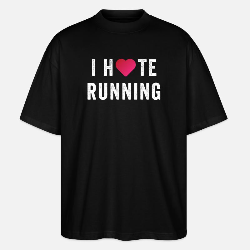 Ich liebe/hasse Laufen - Stanley/Stella Oversized Unisex Bio T-Shirt Blaster 2.0 - Schwarz