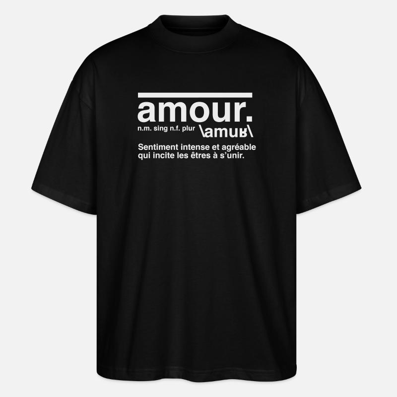 Amour Définition Style Dictionnaire  - T-shirt bio Blaster 2.0 coupe oversize Stanley/Stella Unisexe - noir