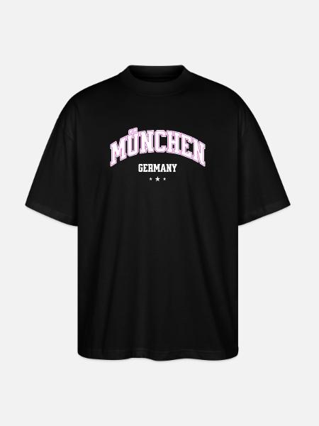 Munich Neon Bow Flair - Stanley/Stella Oversized Unisex Organic T-shirt Blaster 2.0 - black