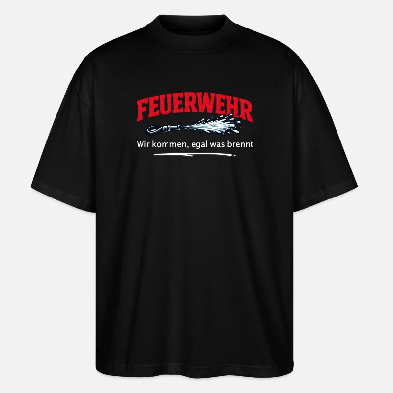 Feuerwehr Einsatz Wir kommen - Stanley/Stella Oversized Unisex Bio T-Shirt Blaster 2.0 - Schwarz