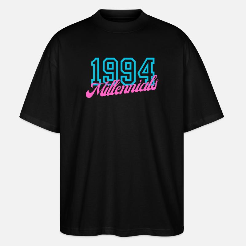 1994 Millennials Retro Datum Design - Stanley/Stella Oversized Unisex Bio T-Shirt Blaster 2.0 - Schwarz