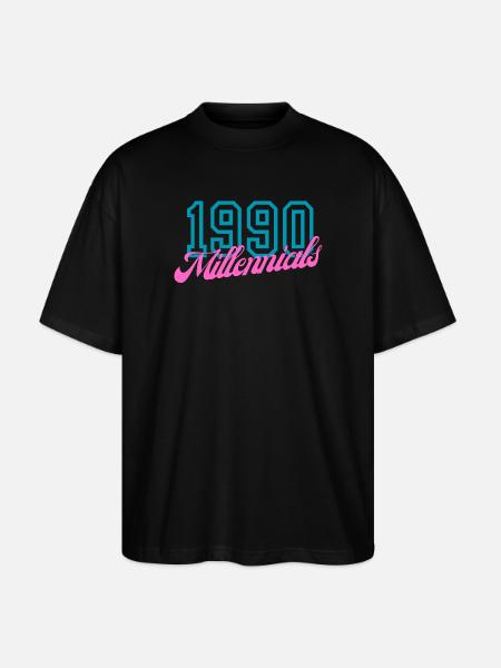 Retro 1990 Millennial Digital Style Design - Stanley/Stella Oversized Unisex Organic T-shirt Blaster 2.0 - black