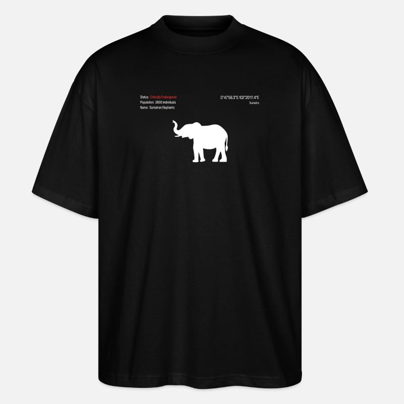 Éléphant - T-shirt bio Blaster 2.0 coupe oversize Stanley/Stella Unisexe - noir