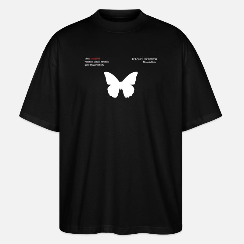 Schmetterling - Stanley/Stella Oversized Unisex Bio T-Shirt Blaster 2.0 - Schwarz