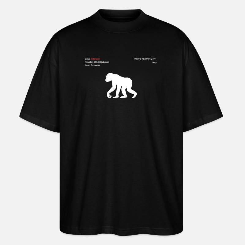 Chimpanzé - T-shirt bio Blaster 2.0 coupe oversize Stanley/Stella Unisexe - noir