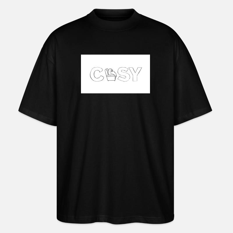 Cozy Relaxation Katzen Illustration - Stanley/Stella Oversized Unisex Bio T-Shirt Blaster 2.0 - Schwarz