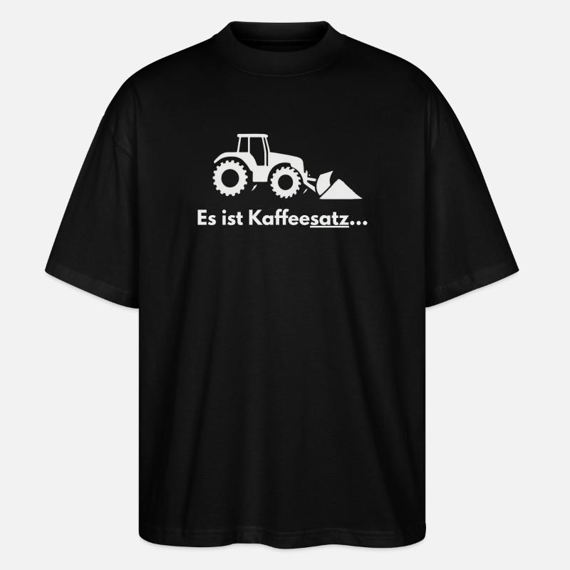 Kaffeesatz-Traktor Pflug-Motiv - Stanley/Stella Oversized Unisex Bio T-Shirt Blaster 2.0 - Schwarz