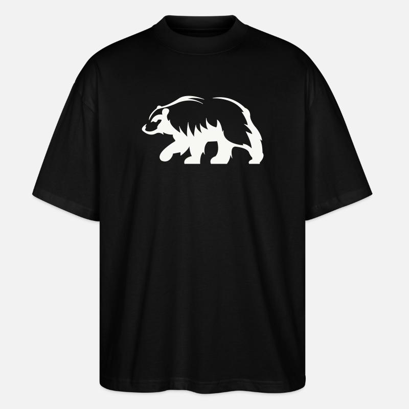 Bear Silhouette - Stanley/Stella Oversized Unisex Organic T-shirt Blaster 2.0 - black