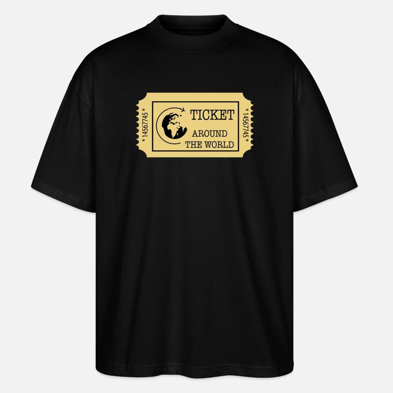 Around the World Ticket - Stanley/Stella Oversized Unisex Organic T-shirt Blaster 2.0 - black