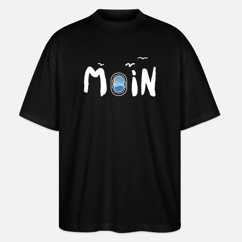 Moin Meer Leuchtturm Möwe - Stanley/Stella Oversized Unisex Bio T-Shirt Blaster 2.0 - Schwarz