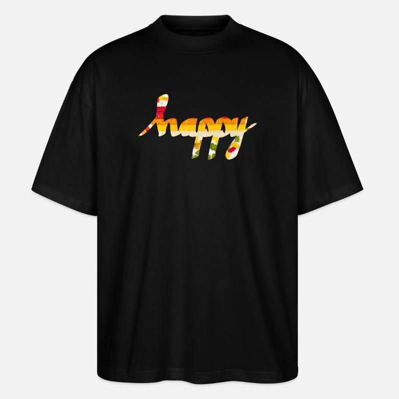 glücklich - Stanley/Stella Oversized Unisex Bio T-Shirt Blaster 2.0 - Schwarz