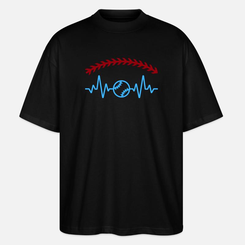 Heartbeat Baseball - Stanley/Stella Oversized Unisex Bio T-Shirt Blaster 2.0 - Schwarz