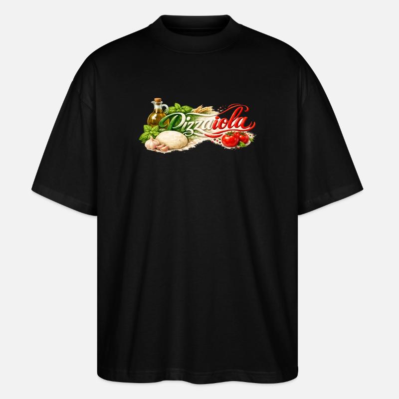 Pizzaiola - der Pizzabäcker - Stanley/Stella Oversized Unisex Bio T-Shirt Blaster 2.0 - Schwarz