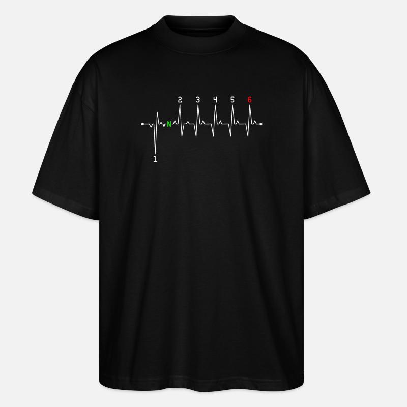 Neon N auf Herzschlag - Stanley/Stella Oversized Unisex Bio T-Shirt Blaster 2.0 - Schwarz