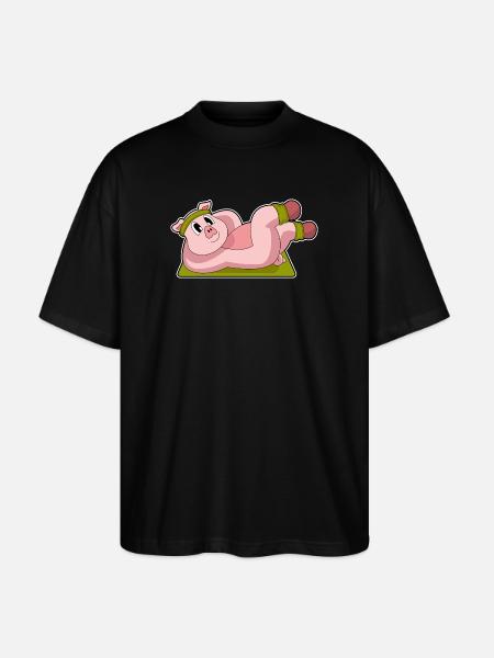 Pig Abdominal Workout Bodybuilding - Stanley/Stella Oversized Unisex Organic T-shirt Blaster 2.0 - black