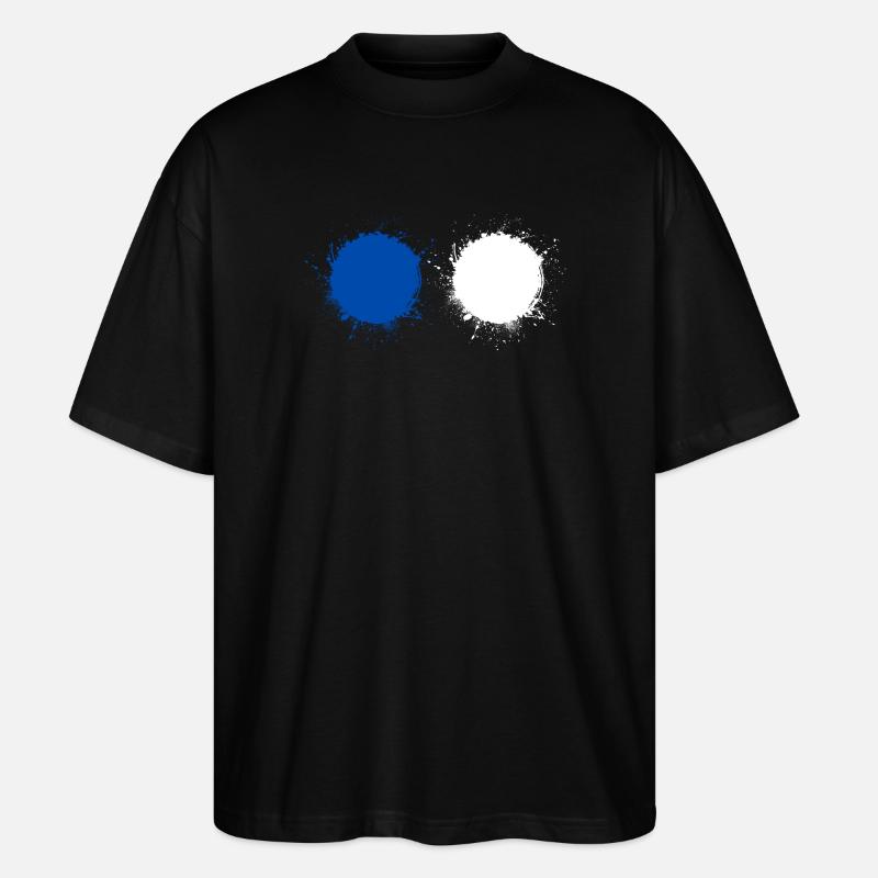 Blau Weiß - Stanley/Stella Oversized Unisex Bio T-Shirt Blaster 2.0 - Schwarz