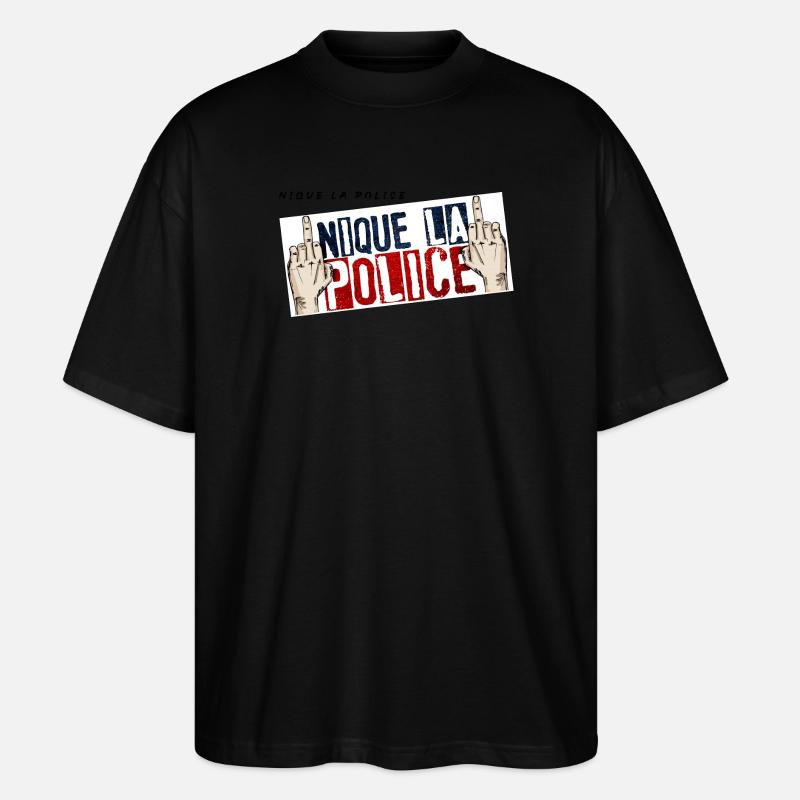 Fick die Polizei - Stanley/Stella Oversized Unisex Bio T-Shirt Blaster 2.0 - Schwarz
