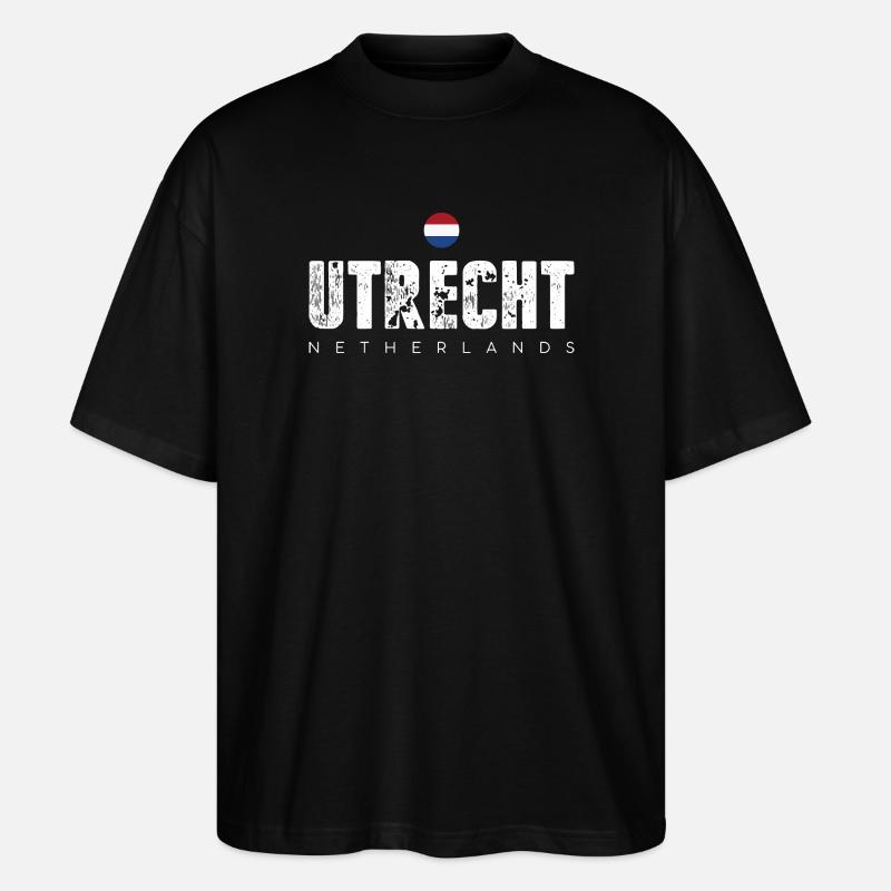 Utrecht Distressed City Briefe - Stanley/Stella Oversized Unisex Bio T-Shirt Blaster 2.0 - Schwarz