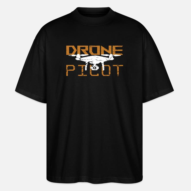 Drone, Pilot, Drone Pilot - Stanley/Stella Oversized Unisex Organic T-shirt Blaster 2.0 - black