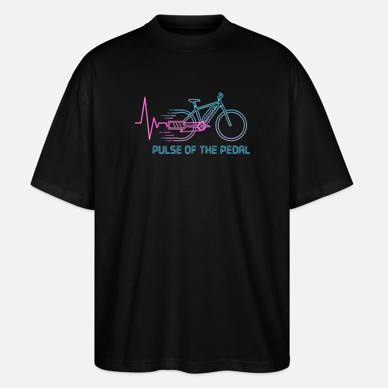 Graphique de vélo Neon Pulse - T-shirt bio Blaster 2.0 coupe oversize Stanley/Stella Unisexe - noir