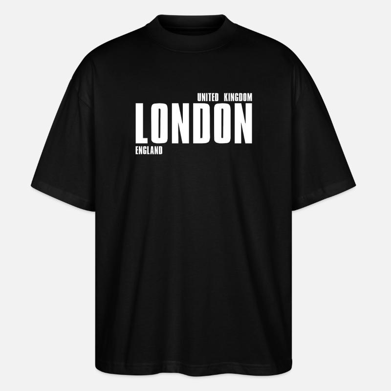 Londoner typografisches Emblem - Stanley/Stella Oversized Unisex Bio T-Shirt Blaster 2.0 - Schwarz