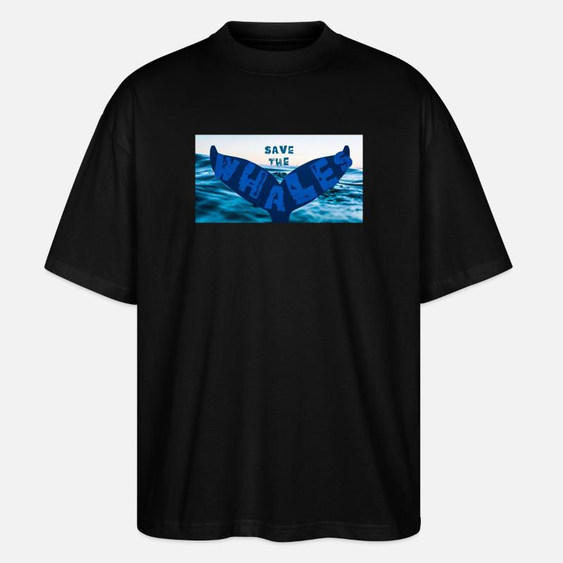 Save the whales - Stanley/Stella Oversized Unisex Bio T-Shirt Blaster 2.0 - Schwarz
